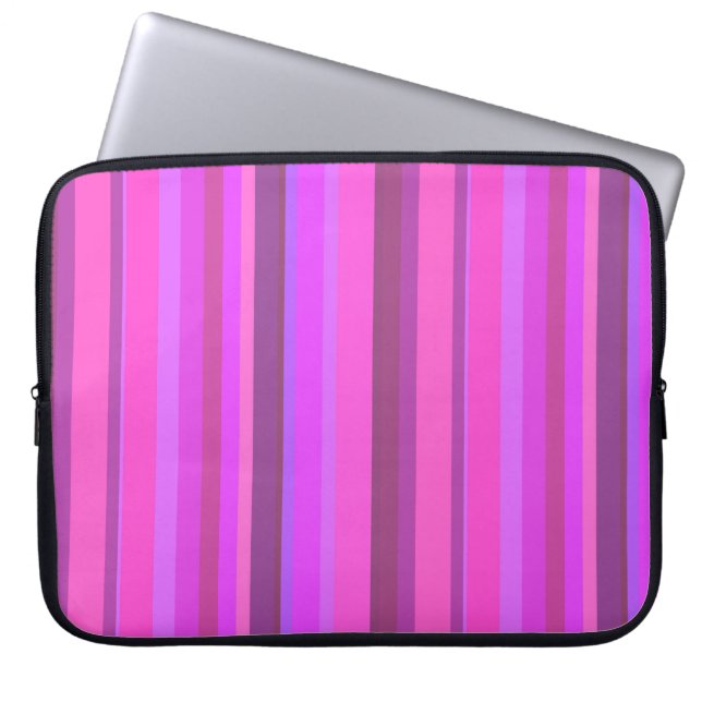 Capa Para Notebook Listras verticais rosa (Frente)