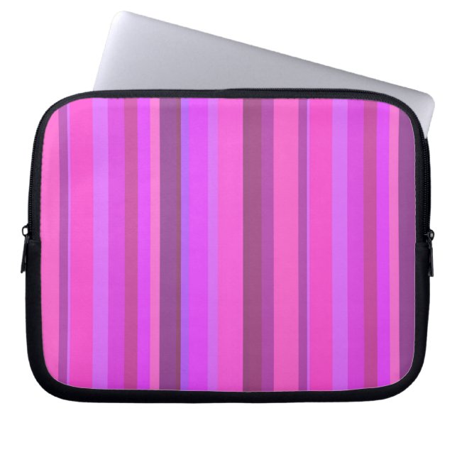 Capa Para Notebook Listras verticais rosa (Frente)