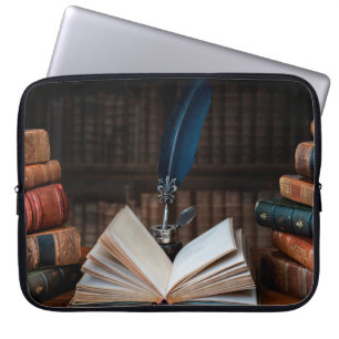 Capa Para Notebook Livros antigos, canetas-de-colina e poeira-tinteir