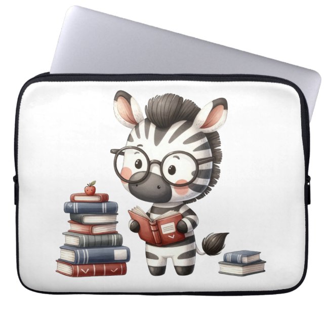 Capa Para Notebook Livros de Leitura da Zebra. (Frente)