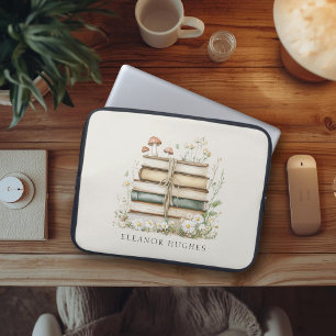 Capa Para Notebook Livros Florais em Aquarela Personalizados 