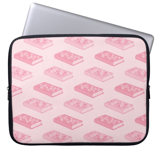 Capa Para Notebook Livros Florais Rosa (Frente)
