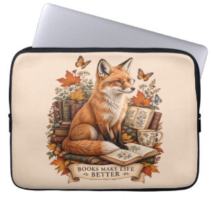 Capa Para Notebook Livros Tornam a Vida Melhor – Vintage Fox Leitura