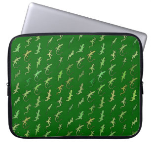 Capa Para Notebook Lizards e Geckos, em verde-pinho
