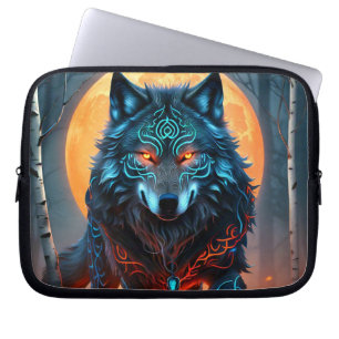 Capa Para Notebook Lobo Azul Celta