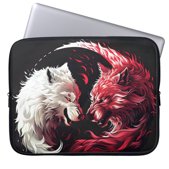 Capa Para Notebook Lobo Espírito Animal Fantasia Sombra Luz (Frente)