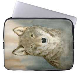 Capa Para Notebook Lobo na Névoa Aquarela