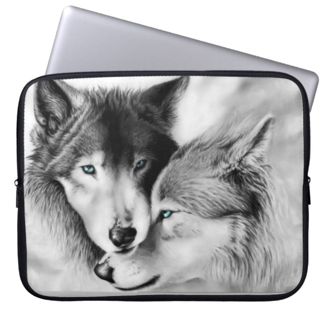 Capa Para Notebook Lobos no saco do laptop do amor (Frente)