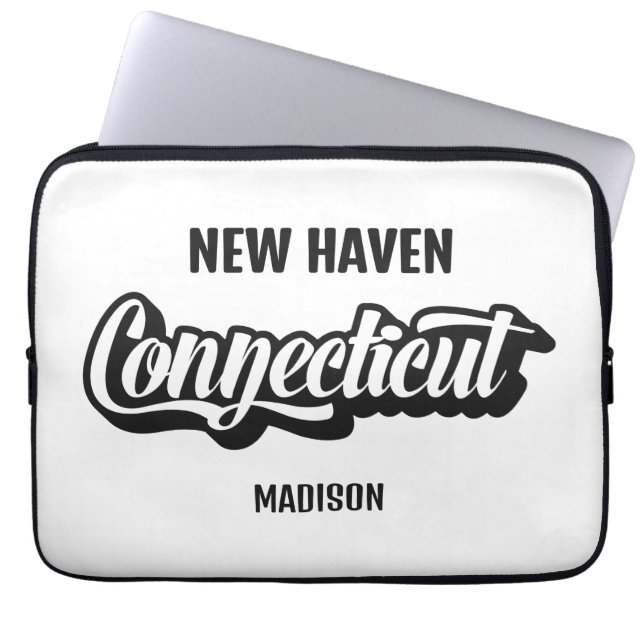 Capa Para Notebook Localização e Nome Personalizados Connecticut (Frente)