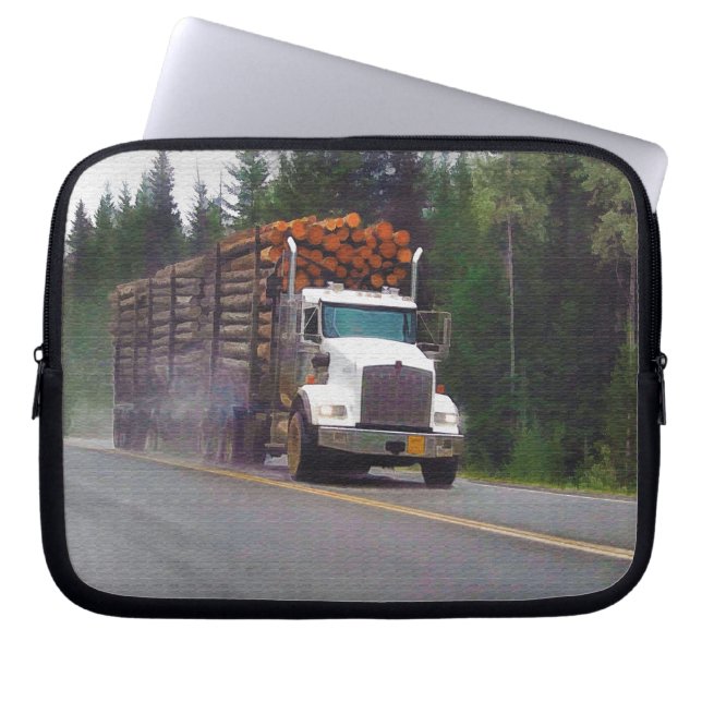 Capa Para Notebook Logging Truck and Highway Art for Truck-amantes (Frente)