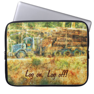 Capa Para Notebook Logging Truck Humor's Art Bolsa de laptop