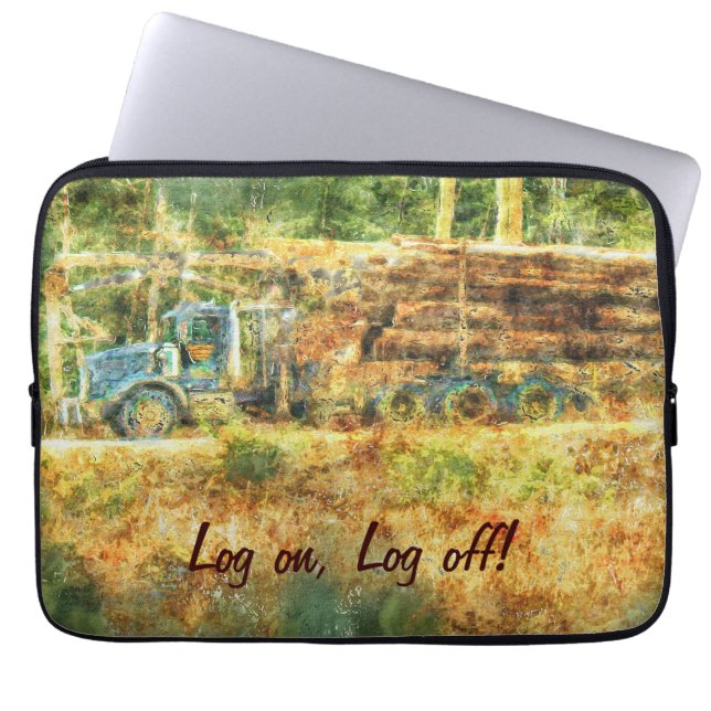 Capa Para Notebook Logging Truck Humor's Art Bolsa de laptop (Frente)