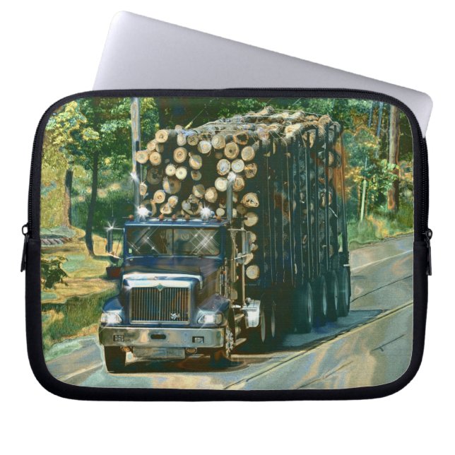 Capa Para Notebook Logging Truck Truck Driver's Art Bolsa de laptop (Frente)