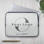 Capa Para Notebook Logotipo comercial na Light cinzas, Clean marca Co<br><div class="desc">Logotipo personalizado na Bolsa de laptop mínima limpa. Adicione seu logotipo e texto.</div>