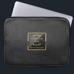 Capa Para Notebook Logotipo de empresa Preto Preto Preto Couro Person<br><div class="desc">Logotipo de couro preto de luxo,  design de negócios personalizados. Os produtos correspondentes podem ser encontrados na coleção Luxury Faux Leather Business. Este é um gráfico de couro e não um couro real ou falso.</div>