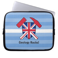 Logotipo do Rock Hammer do geólogo com bandeira da