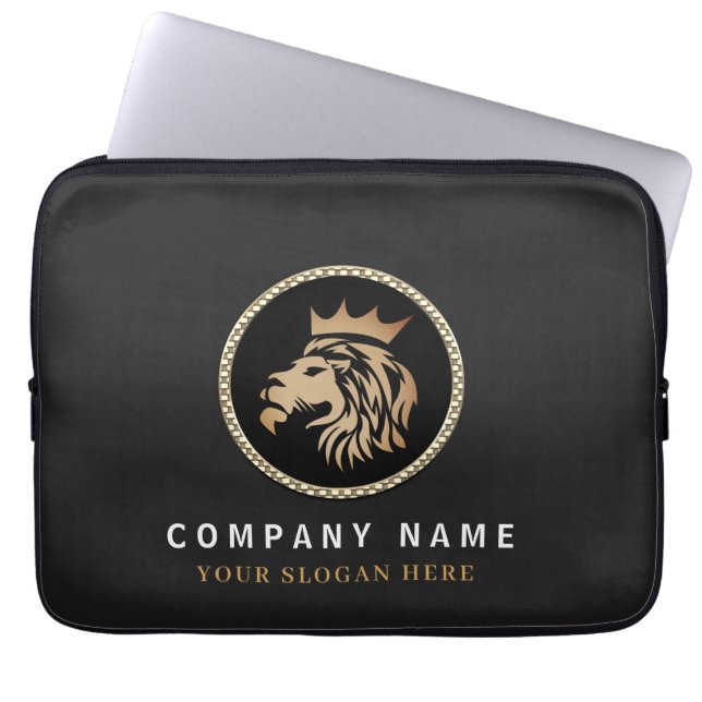 Capa Para Notebook Logotipo Dourado Elegante profissional (Frente)