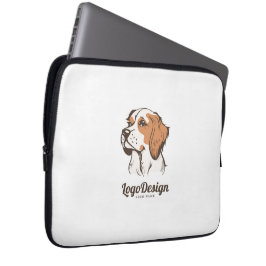 Capa Para Notebook logotipo ilustrado de um cão marrom e branco