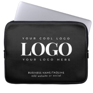 Capa Para Notebook Logotipo personalizado mínimo da empresa Black & W