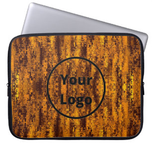 Capa Para Notebook Logótipo personalizado padrão dourado e pixel pr