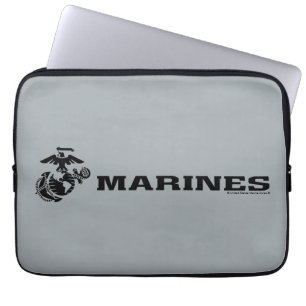 Capa Para Notebook Logotipo preto empilhado do USMC