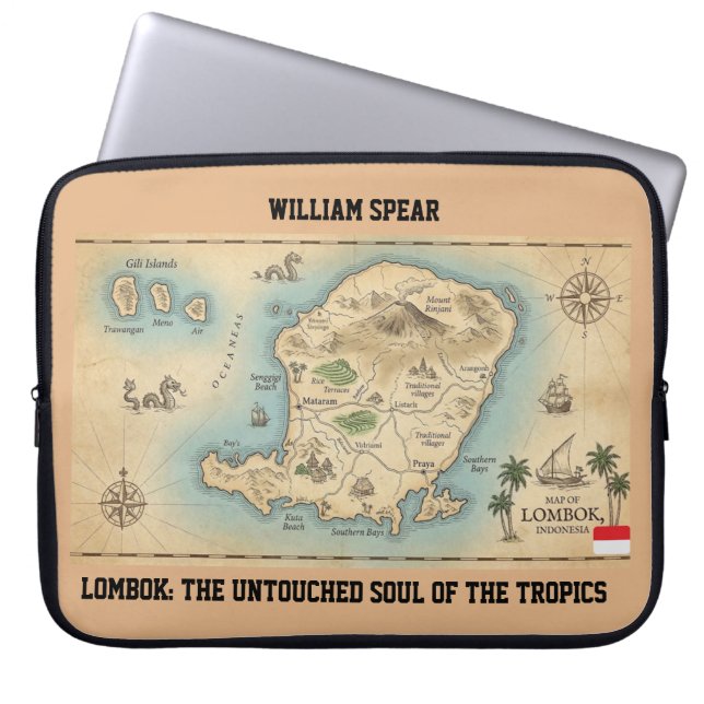 Capa Para Notebook Lombok Alma Tropical Estética Laptop (Frente)