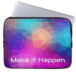 Capa Para Notebook Lona de Neoprene Personalizada com Citação Geométr