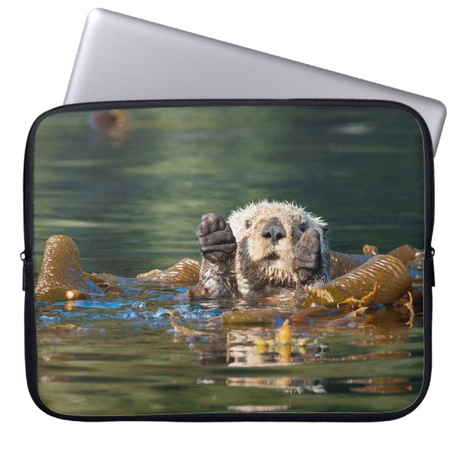 Capa Para Notebook Lontra do Mar de Onda (Frente)