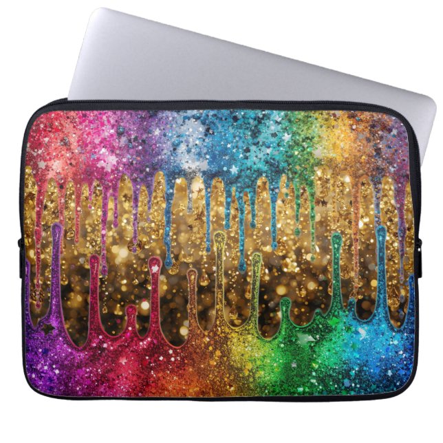Capa Para Notebook Looks Like Glitter on a Customized Electronics Bag (Frente)