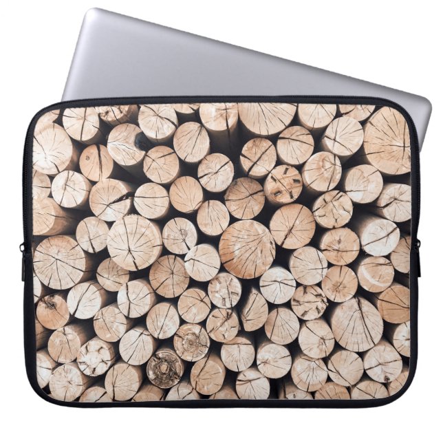 Capa Para Notebook Lote de madeira marrom (Frente)