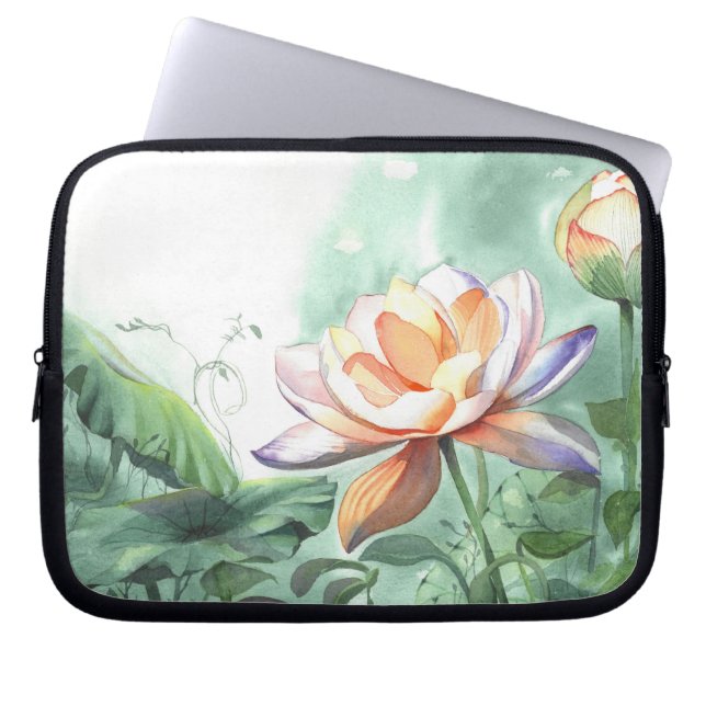 Capa Para Notebook Lótus Aquarela (Frente)