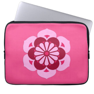 Capa Para Notebook Lotus Flower Mandala, Fuchsia Pink e Burgundy