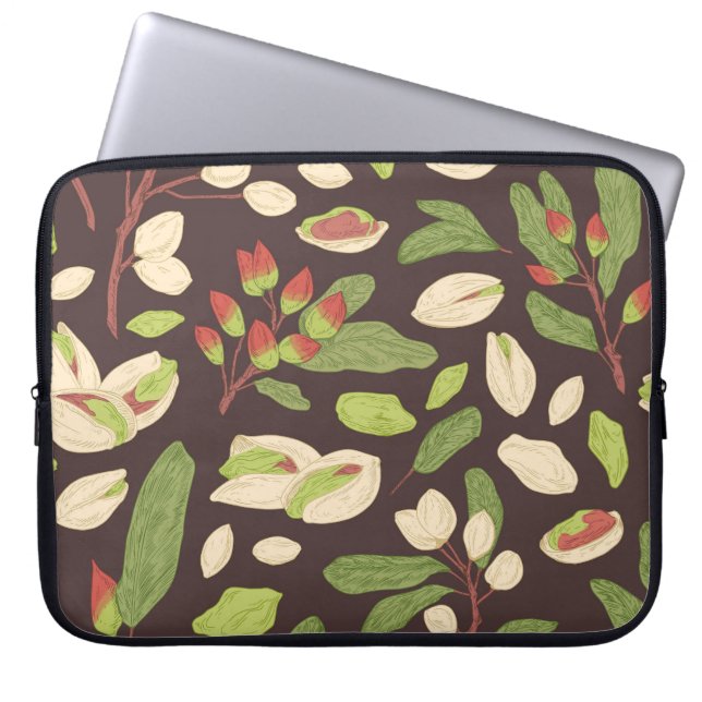 Capa Para Notebook Loucos De Pistachio: Sem Costura Desenhada À Mão. (Frente)