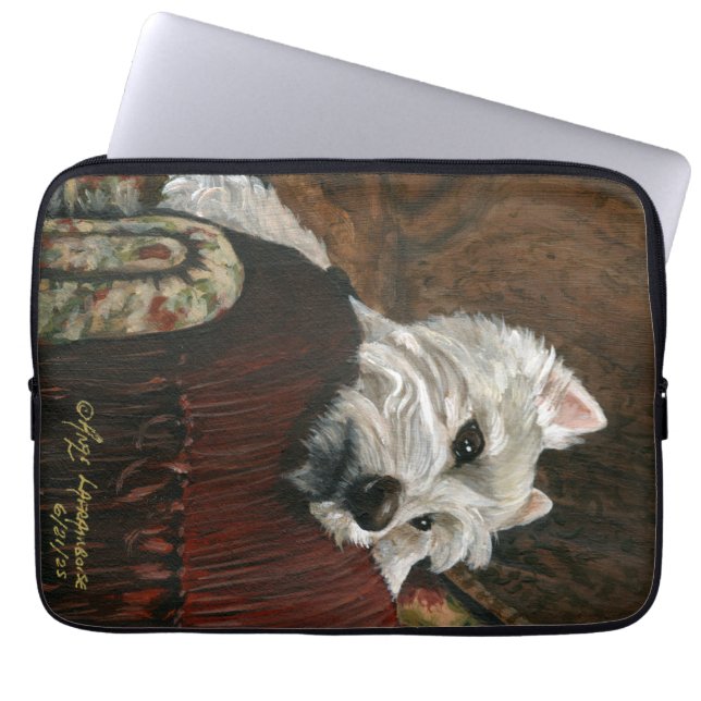 Capa Para Notebook Lounging Westie em Sofa (Frente)