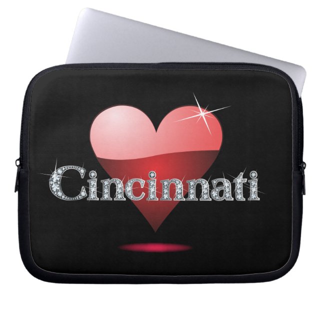 Capa Para Notebook Love Cincinnati "Diamond Bling" Eletrônicos Bag (Frente)