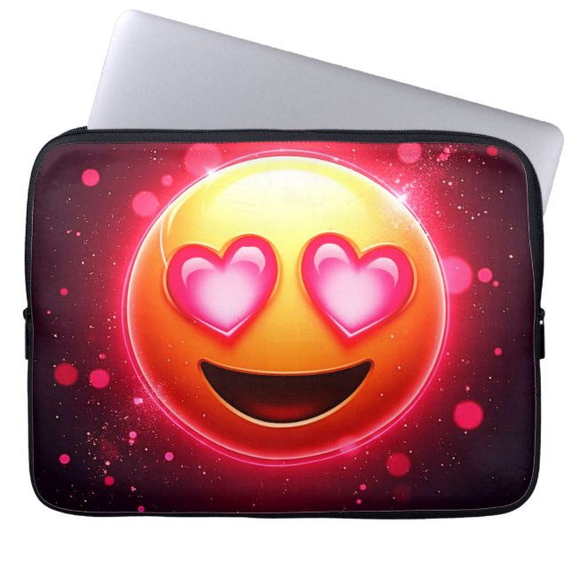 Capa Para Notebook Love Struck Emoji Hearts Glow (Frente)