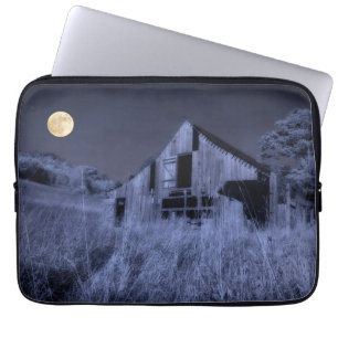 Capa Para Notebook Lua Cheia Acima Velho Celeiro Desgastado Pelo Te