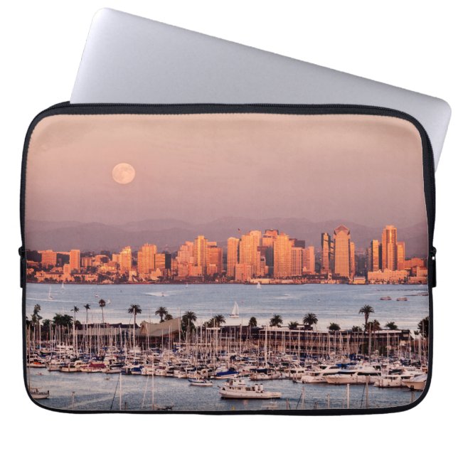 Capa Para Notebook Lua Cheia sobre San Diego (Frente)