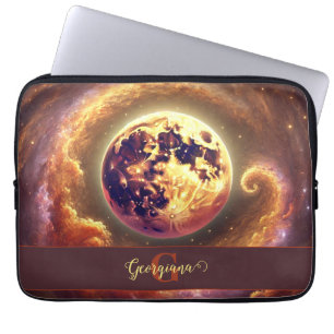 Capa Para Notebook Lua de Colheita Automática Personalizada de Galáxi