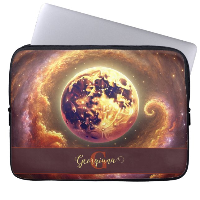 Capa Para Notebook Lua de Colheita Automática Personalizada de Galáxi (Frente)