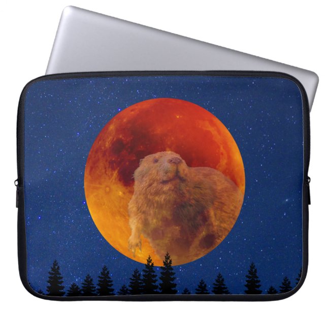 Capa Para Notebook Lua do castor em novembro (Frente)