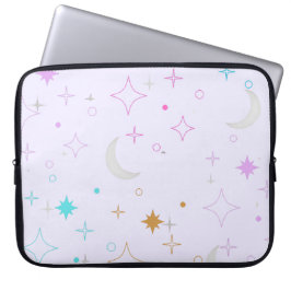 Capa Para Notebook Lua & Estrelas Minimalista Lavanda