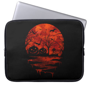 CAPA PARA NOTEBOOK LUA VERMELHA ASSUSTADORA DE HALLOWEEN