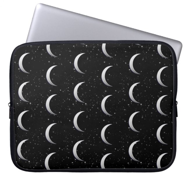 Capa Para Notebook Luas da crista prateada - fundo estrelado (Frente)
