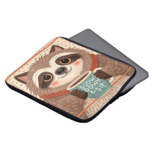 Capa Para Notebook Luminosidade de cartoon branca com olhos sonolento