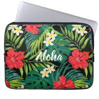 Luna Hibiscus Garden Havaiana - Vermelho e Negro