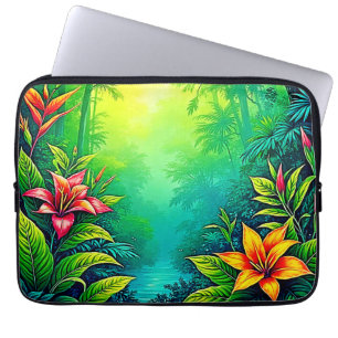 Capa Para Notebook Lush Tropical Jungle Oasis Design