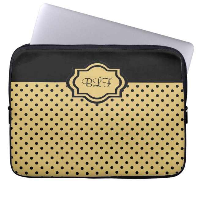Capa Para Notebook luva chique do ipad, kakki/monograma preto dos (Frente)