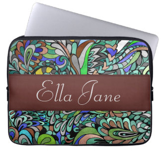 Capa Para Notebook Luva Groovy do computador portátil do pavão do