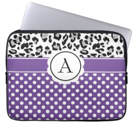 Capa Para Notebook Luvas para laptop com monograma de bolinhas e esta